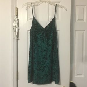 Green velvet dress
